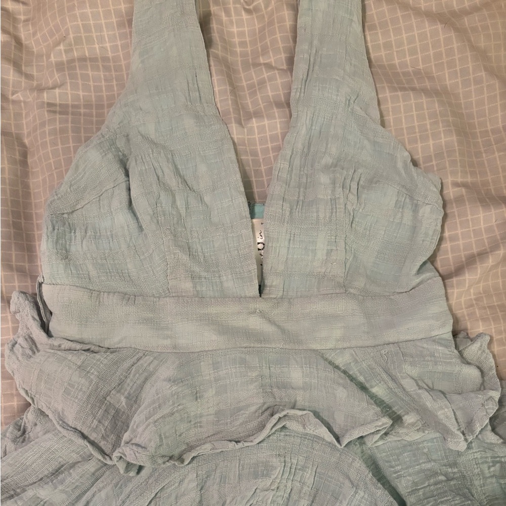 Just In Mint Blue Ruffle Dress - Picture 3 of 6
